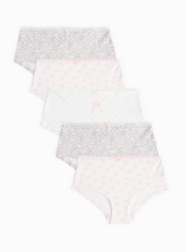 Pink Floral Bow Knickers 5 Pack 11-12 years